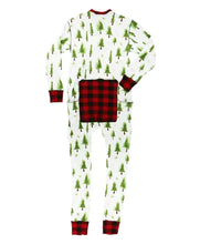 Load image into Gallery viewer, Evergreen Plaid Adult Onesie Flapjack
