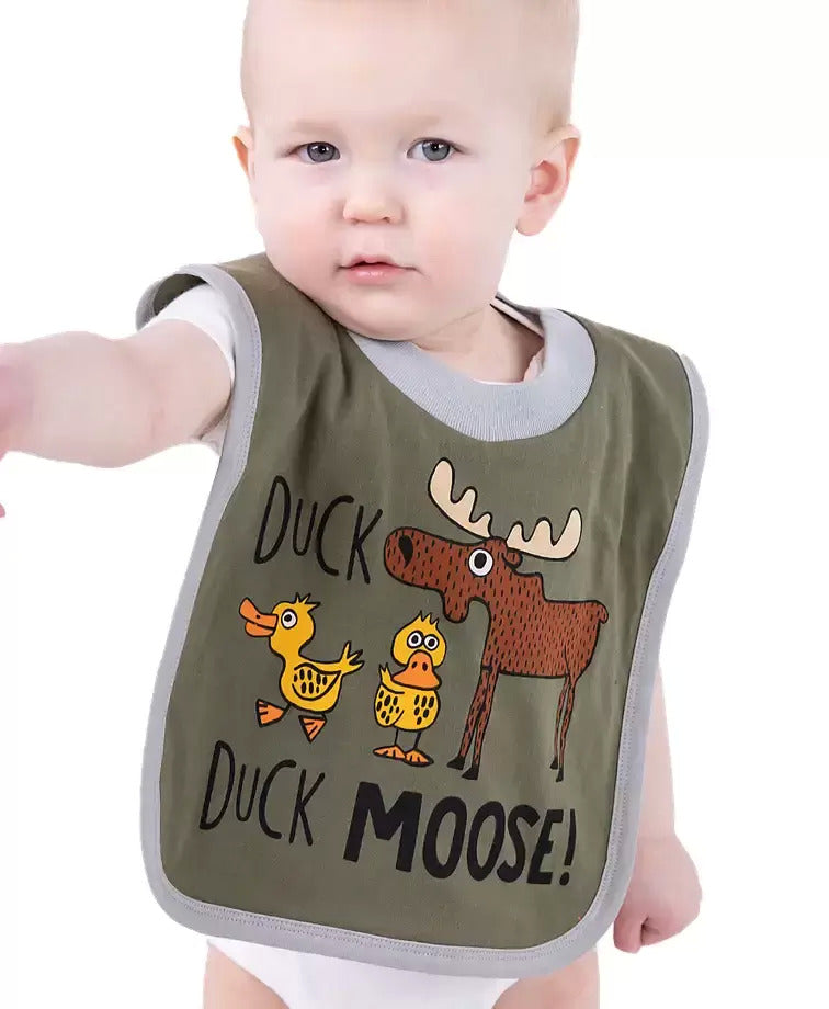 Duck Duck Moose Grey Infant Bib