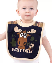Load image into Gallery viewer, Moosey Eater Blue Infant Bib
