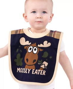Moosey Eater Blue Infant Bib